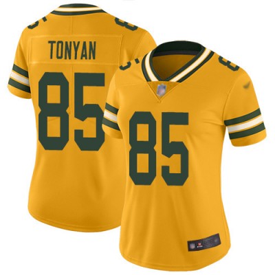 Nike Green Bay Packers #85 Robert Tonyan Gold Women's Stitched NFL Limited Inverted Legend Jersey